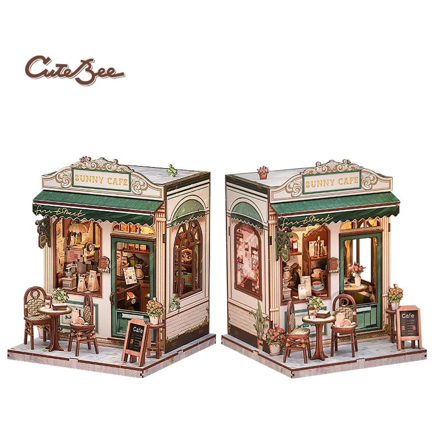 Model stavebnice miniatúrneho domu Sunny Cafe 20 x 16 cm produktová fotografia