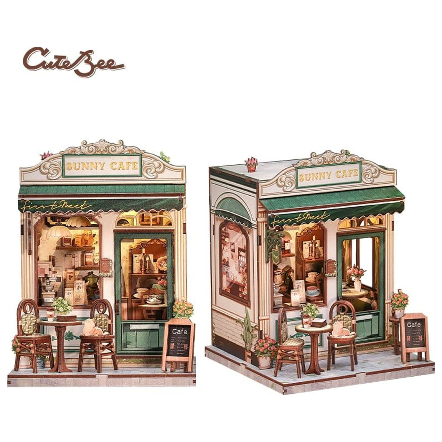 Model stavebnice miniatúrneho domu Sunny Cafe 20 x 16 cm produktová fotografia