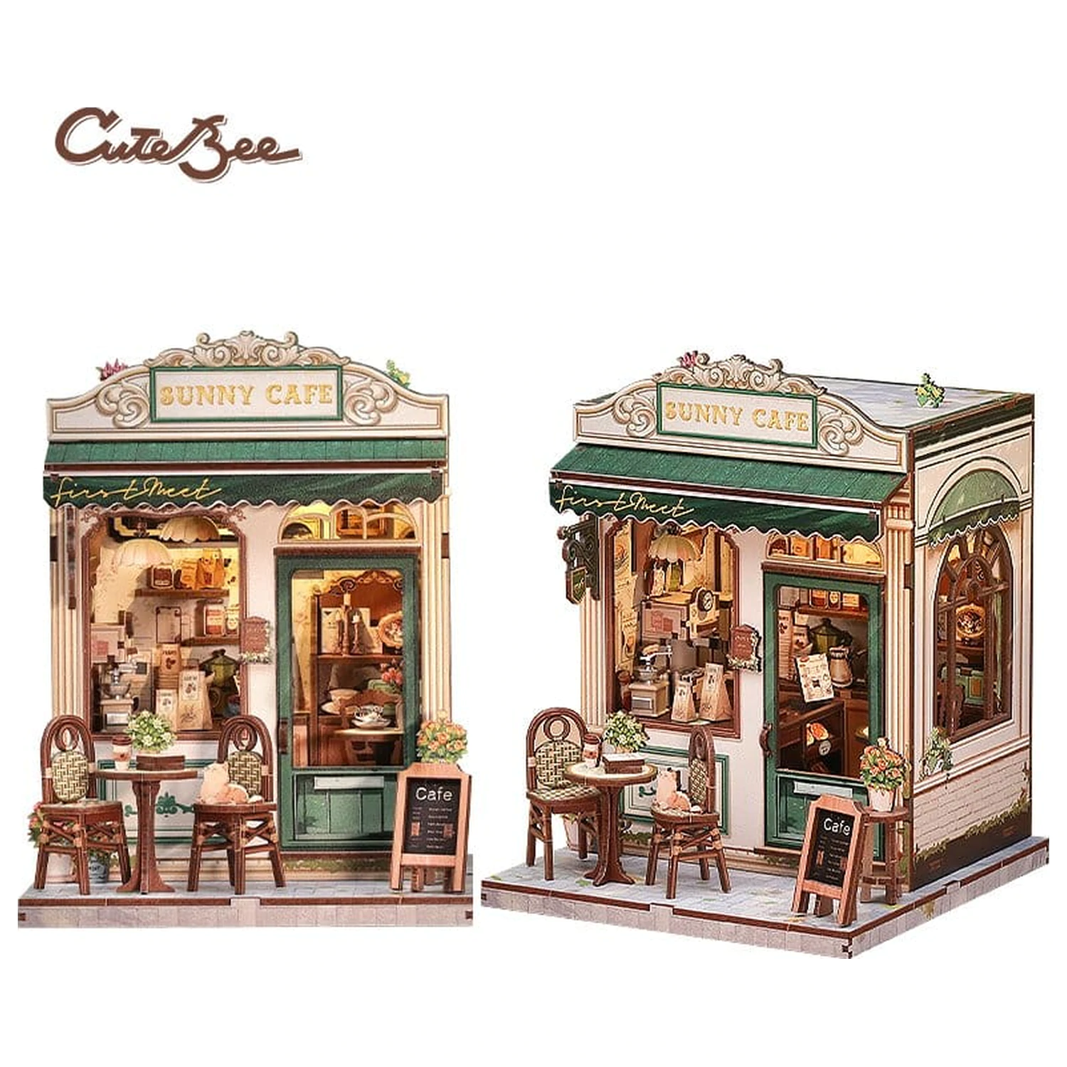 Model stavebnice miniatúrneho domu Sunny Cafe 20 x 16 cm produktová fotografia