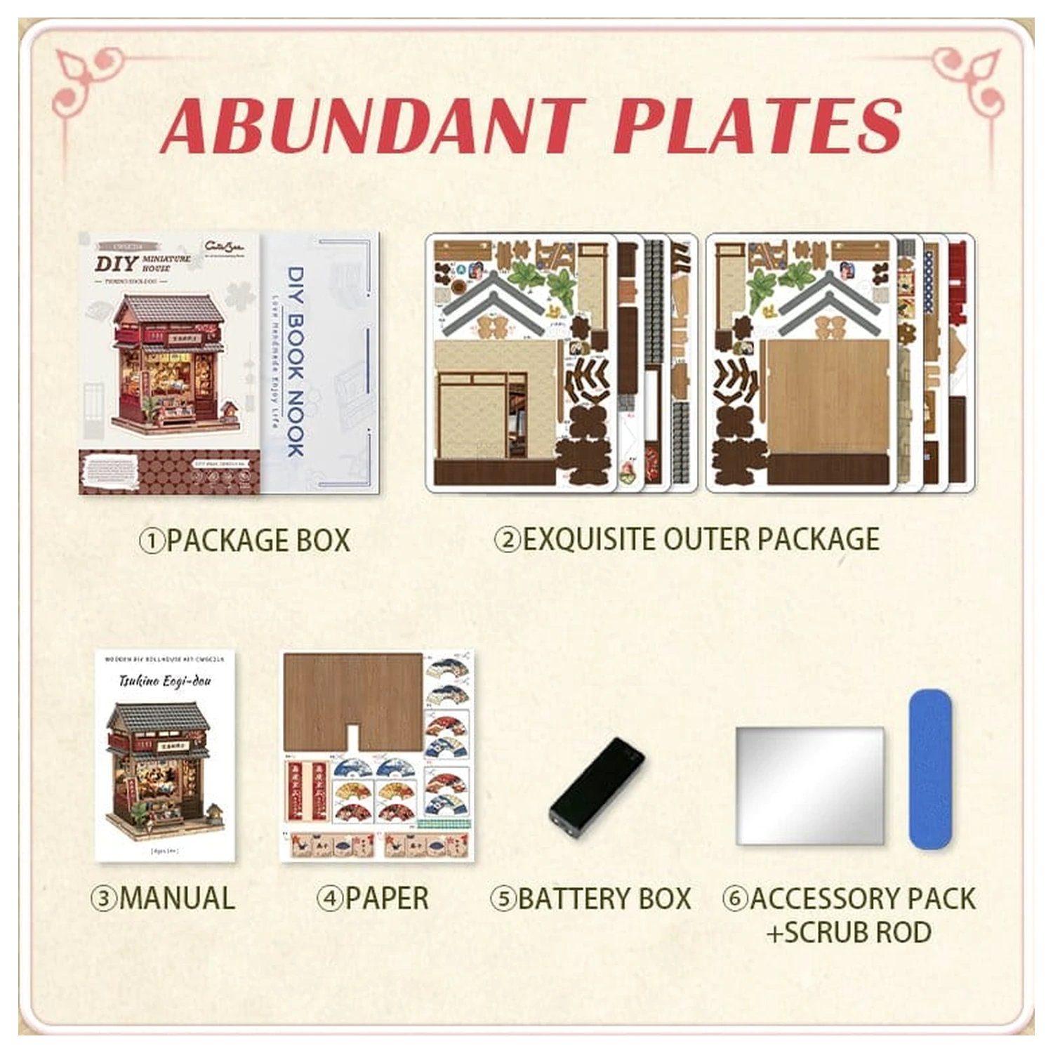 Model stavebnice miniatúrneho domu Tsukino Eogi-dou 19 x 14 cm produktová fotografia