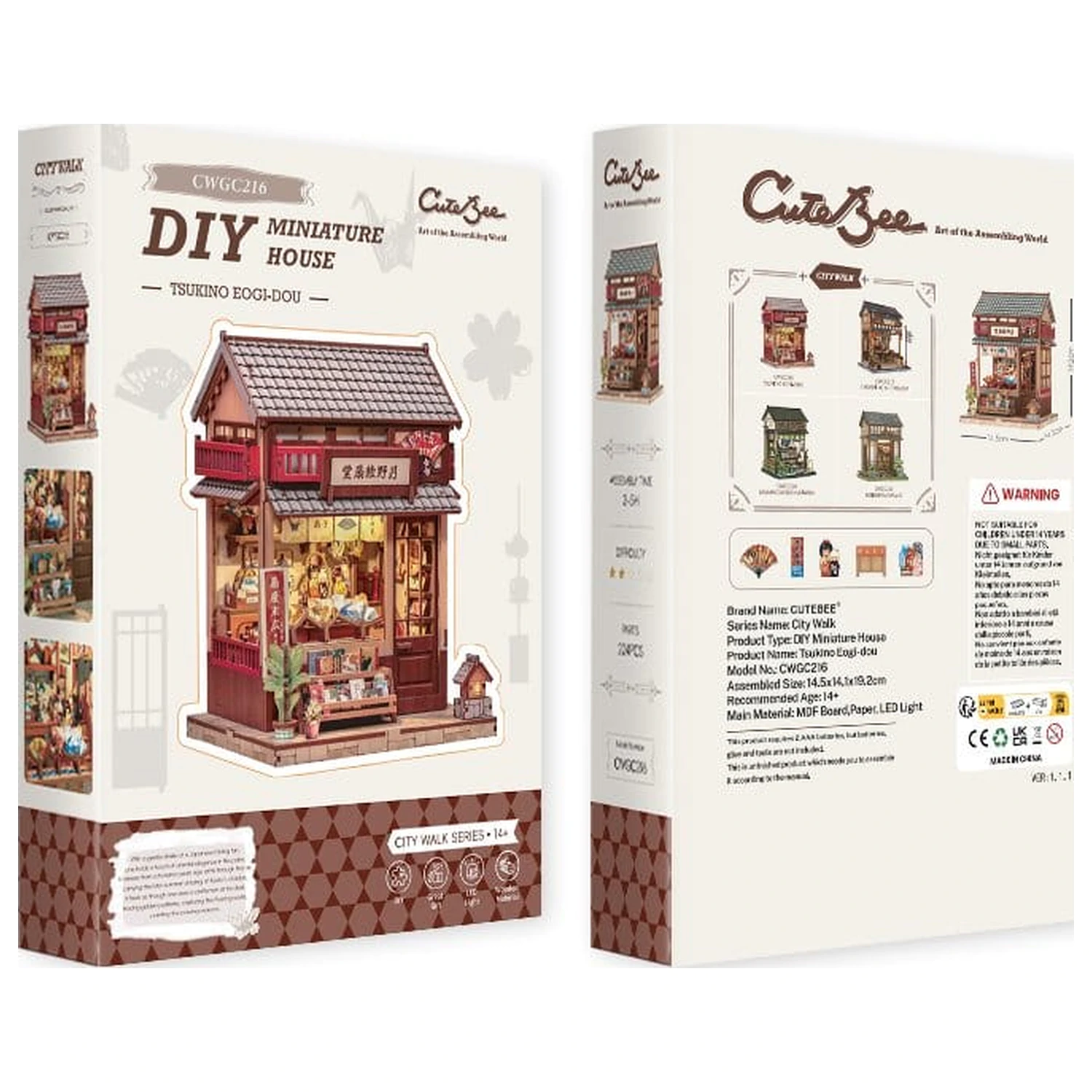 Model stavebnice miniatúrneho domu Tsukino Eogi-dou 19 x 14 cm produktová fotografia