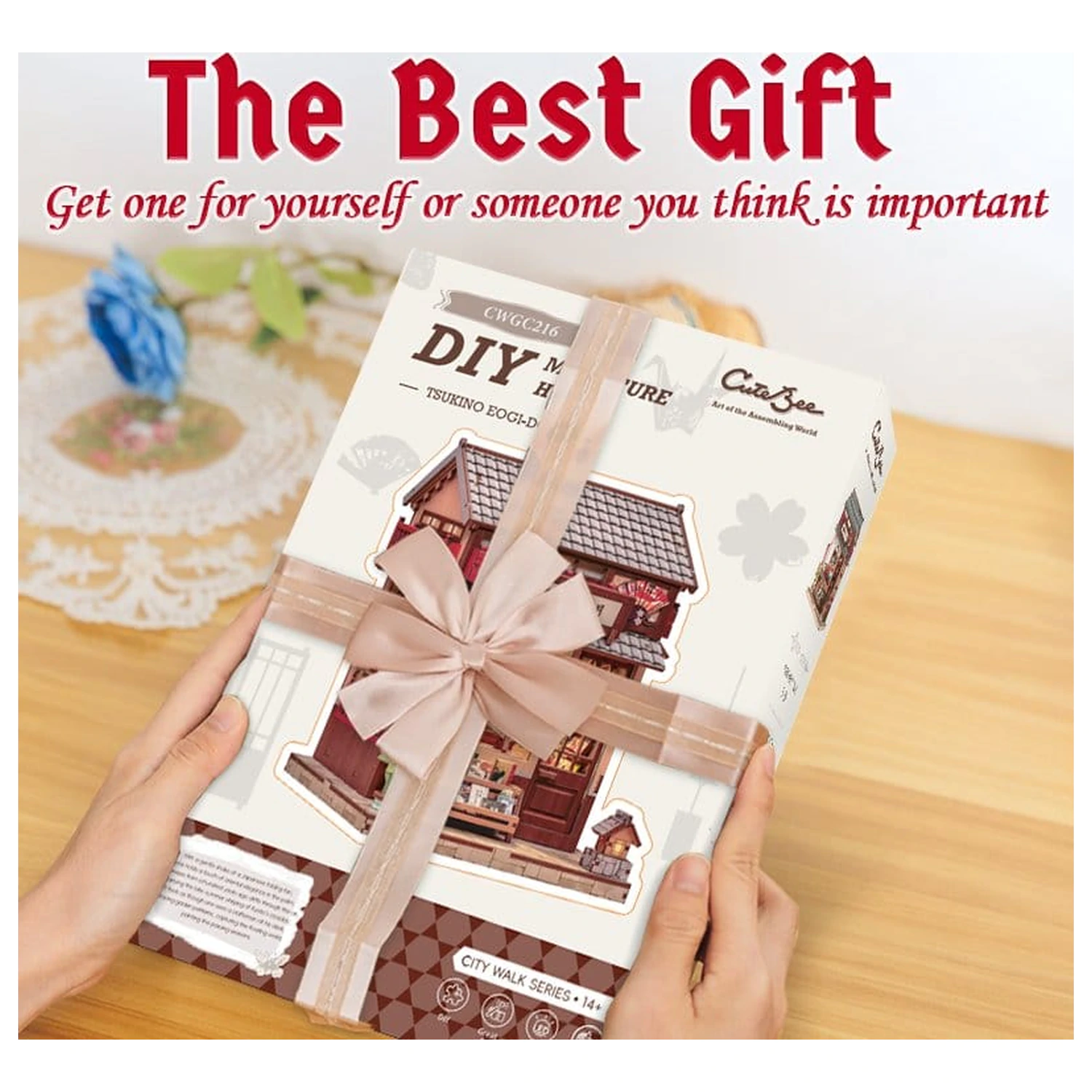 Model stavebnice miniatúrneho domu Tsukino Eogi-dou 19 x 14 cm produktová fotografia