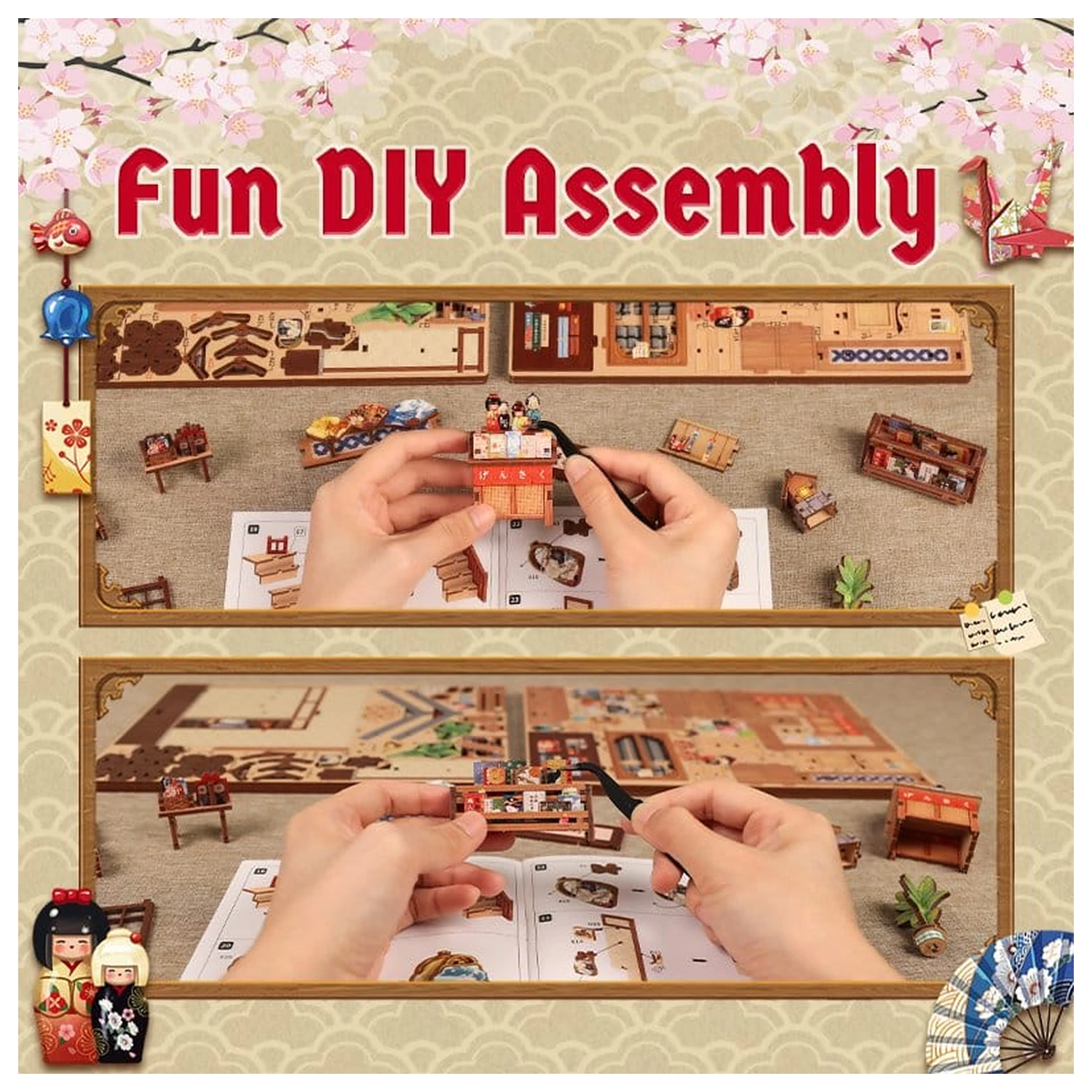 Model stavebnice miniatúrneho domu Tsukino Eogi-dou 19 x 14 cm produktová fotografia