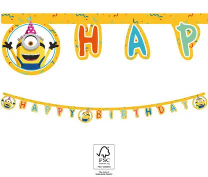Minions 2 The Rise of Gru, Minions Happy Birthday nápis FSC 2 m produktová fotografia