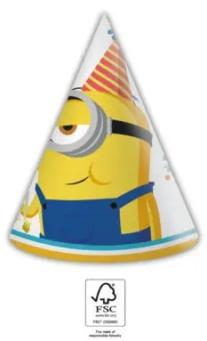 Minions 2 The Rise of Gru, Minions party klobúk, kužeľ 6-dielny FSC produktová fotografia