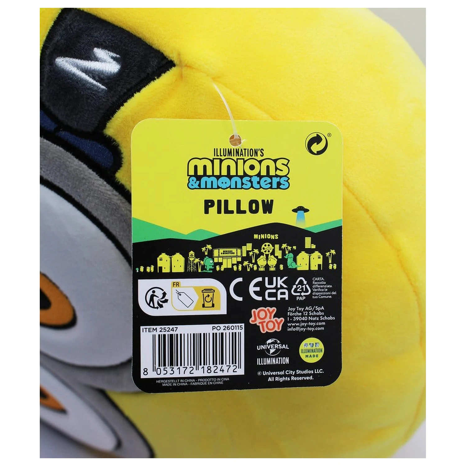 Minions 3 okrúhly plyšový vankúš vyšívaný 30x10x30 cm produktová fotografia