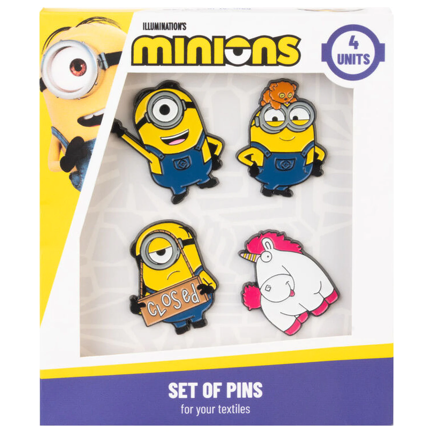 Minions sada 4 odznakov produktová fotografia