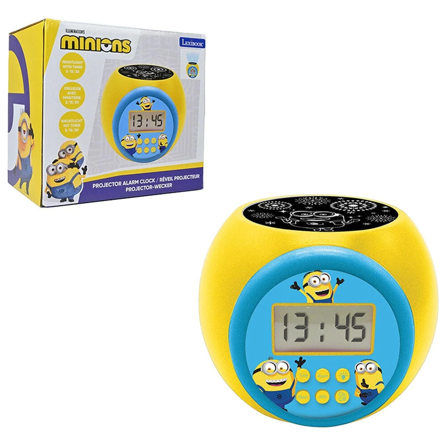 Minions projektorový budík produktová fotografia