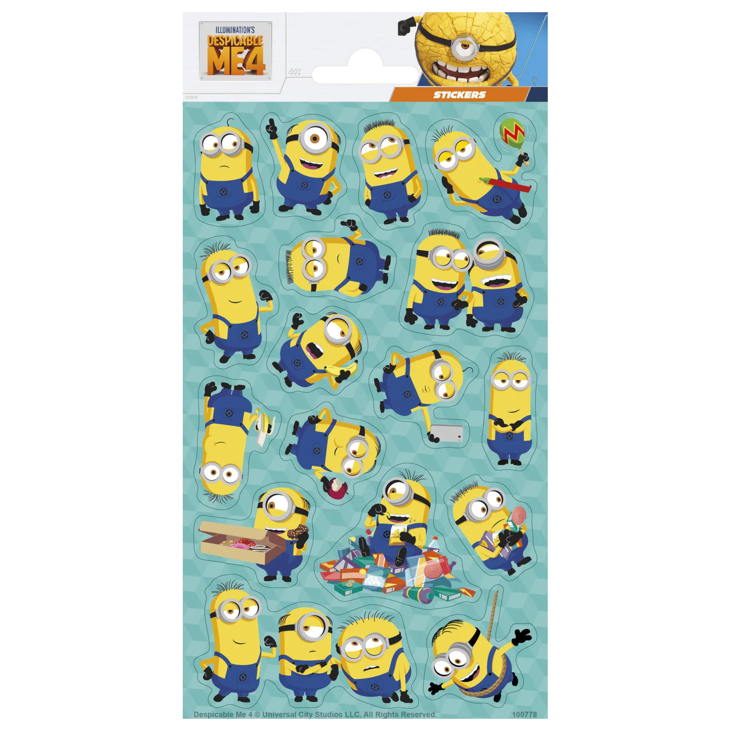 Minions Crazy trblietavá nálepka produktová fotografia