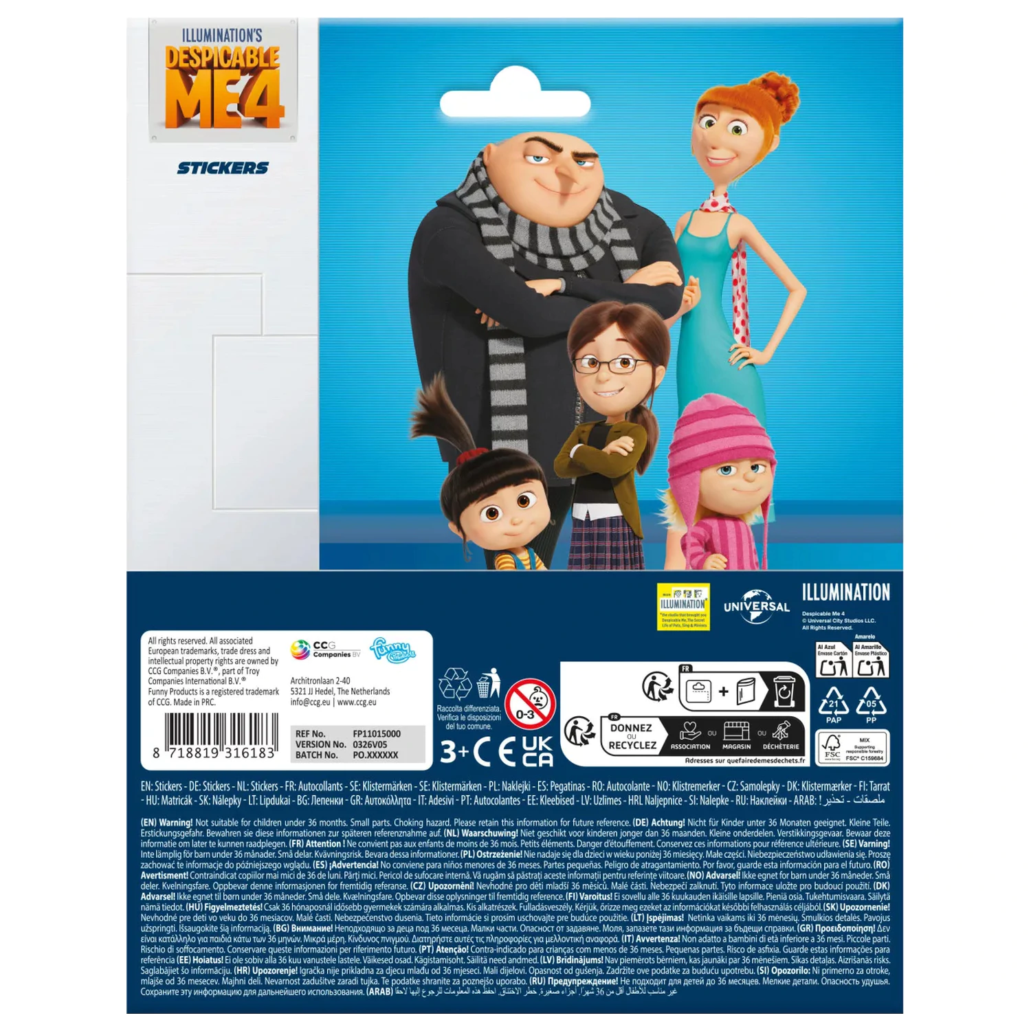 Minions Family nálepka produktová fotografia