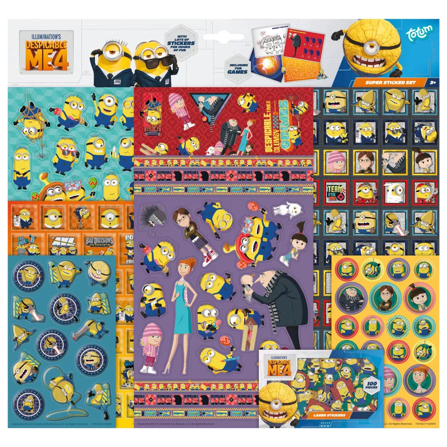 Minions super sada nálepiek s hračkou produktová fotografia