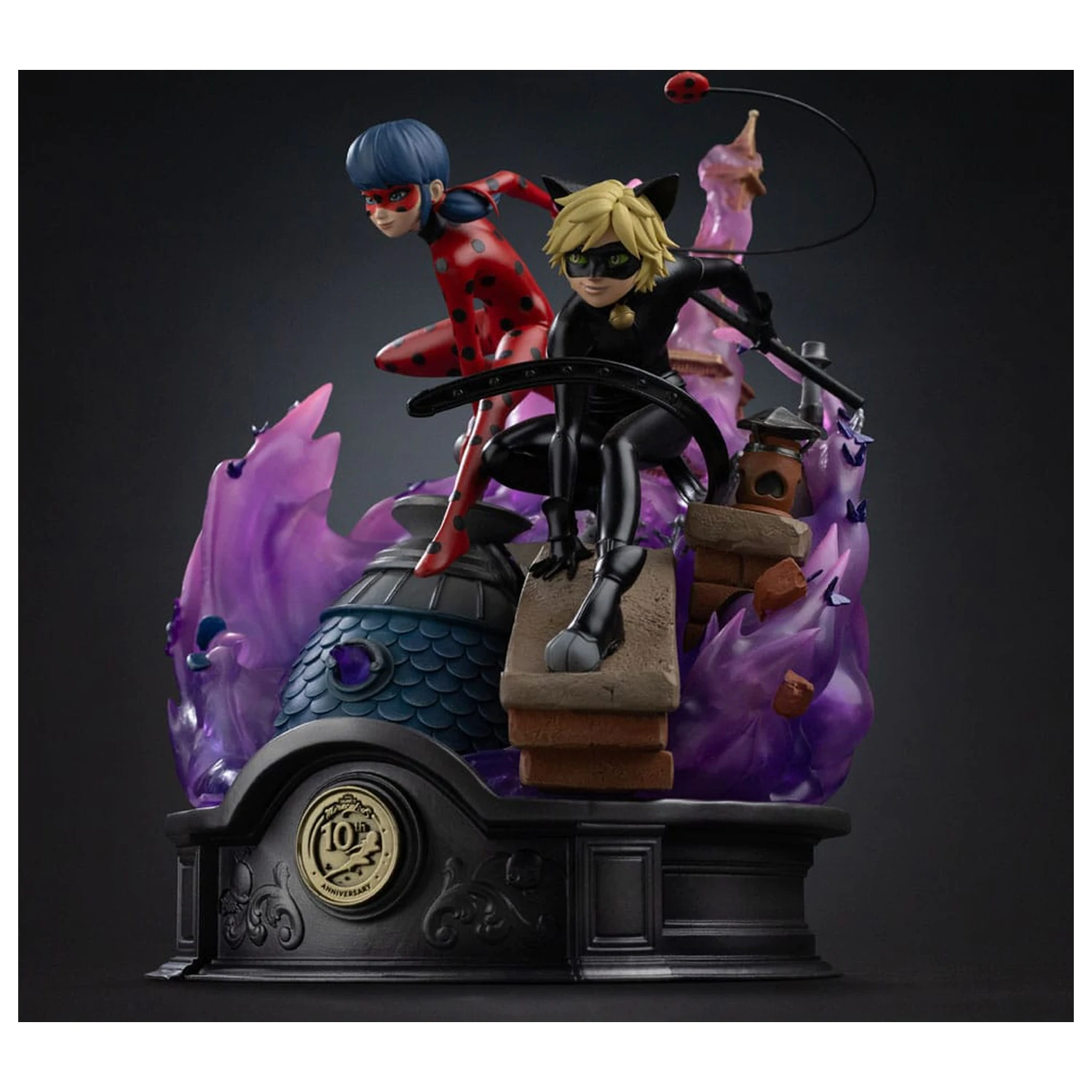 Miraculous Deluxe Art Scale Socha 1/10 Lady Bug a Cat Noir Signed Edition 23 cm produktová fotografia