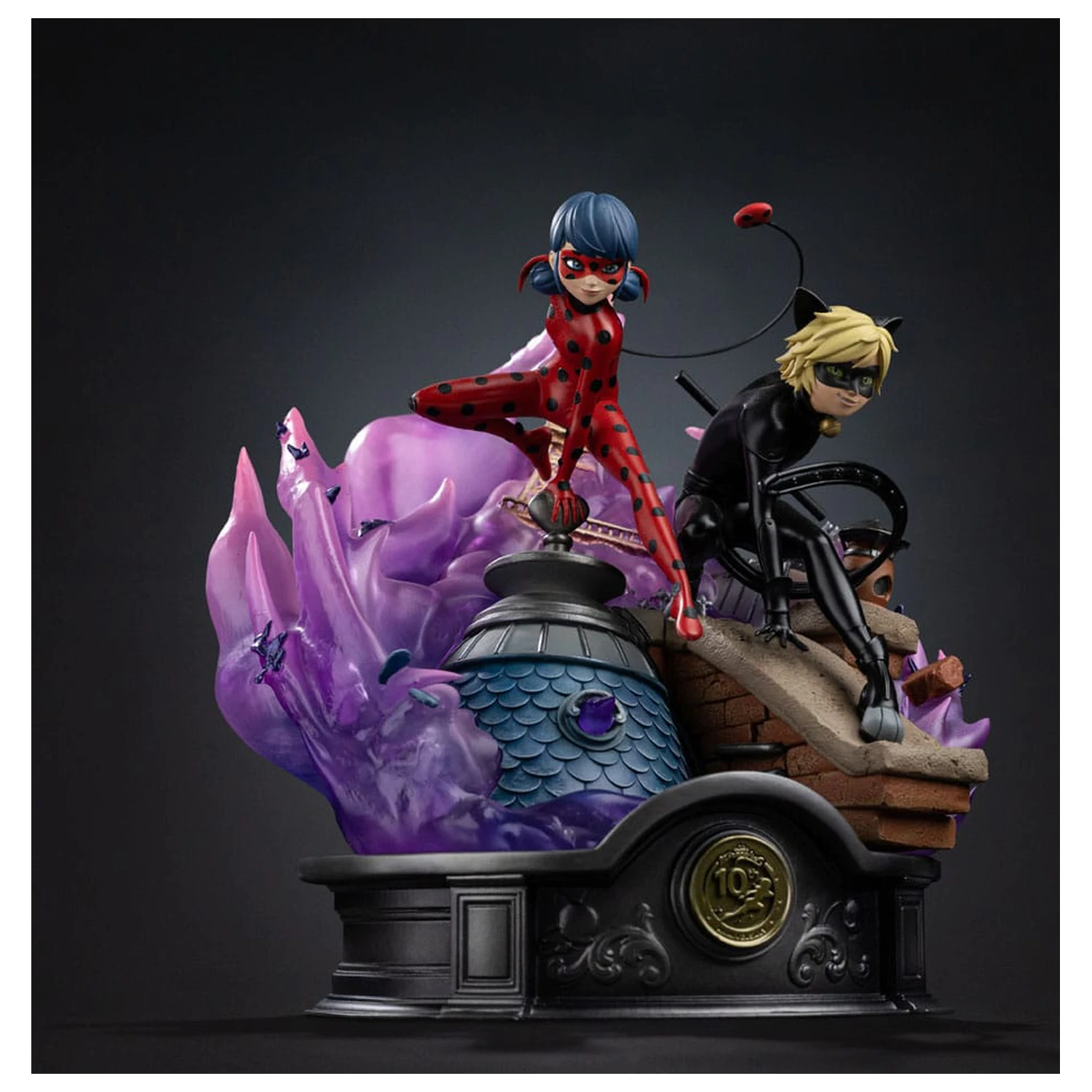 Miraculous Deluxe Art Scale Socha 1/10 Lady Bug a Cat Noir Signed Edition 23 cm produktová fotografia