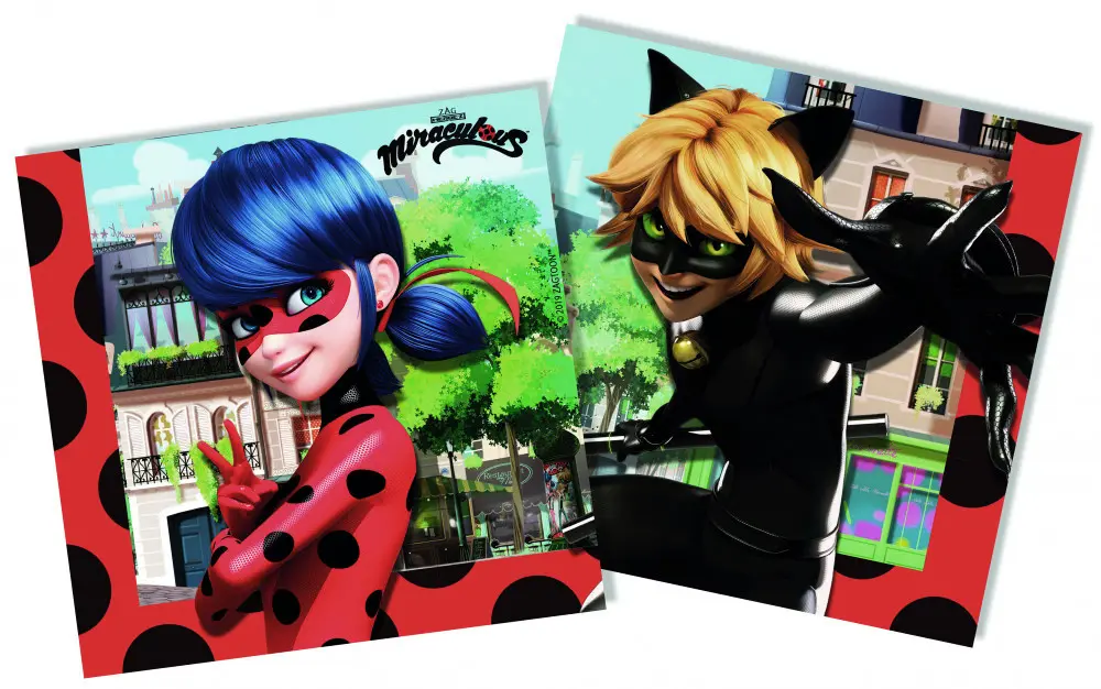 Miraculous Ladybug, Ladybug and Cat Noir adventures servítky 20 ks produktová fotografia
