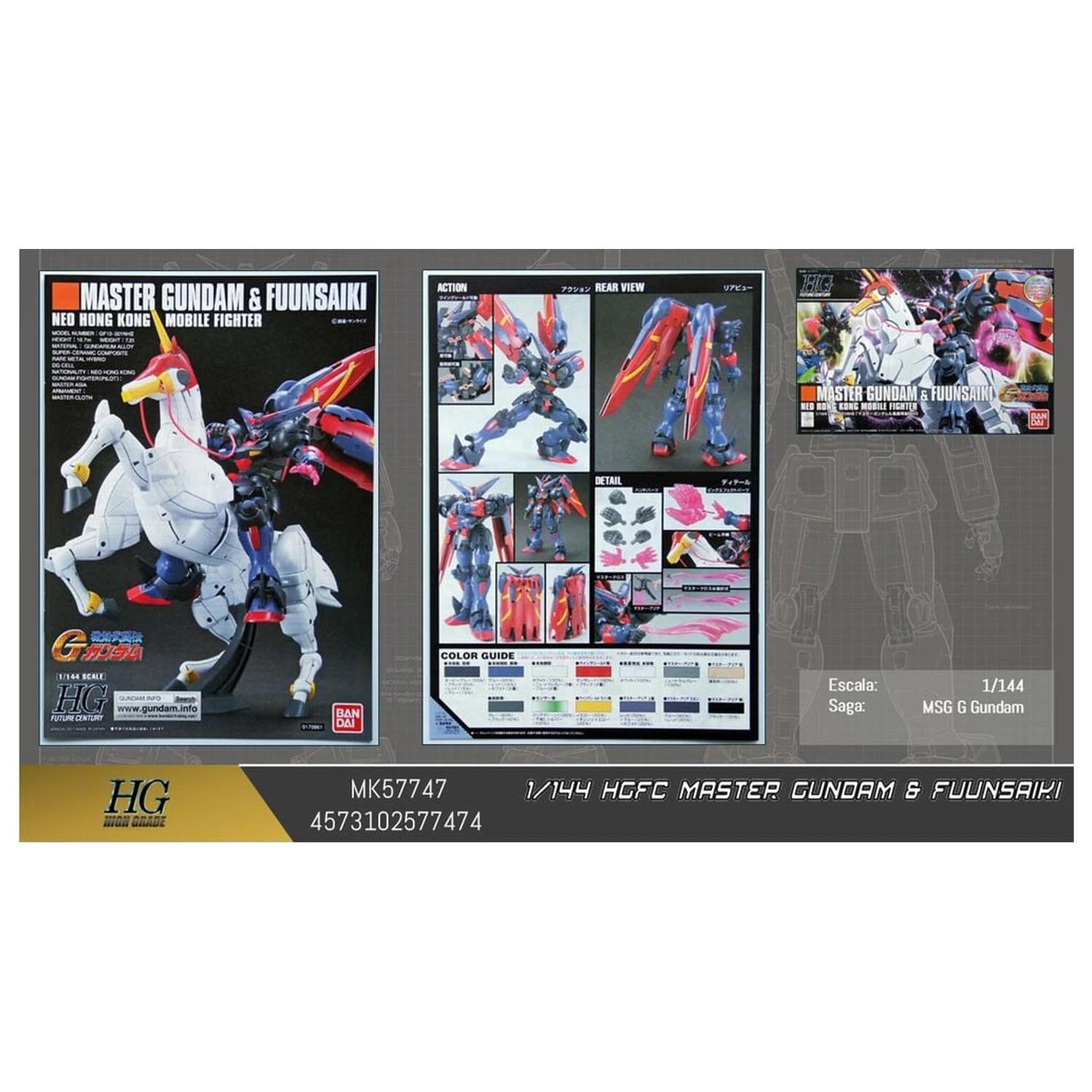 Mobile Fighter G Gundam GF13-001NHII Master Gundam Fuunsaiki Súprava modelov HGFC 1/144 produktová fotografia