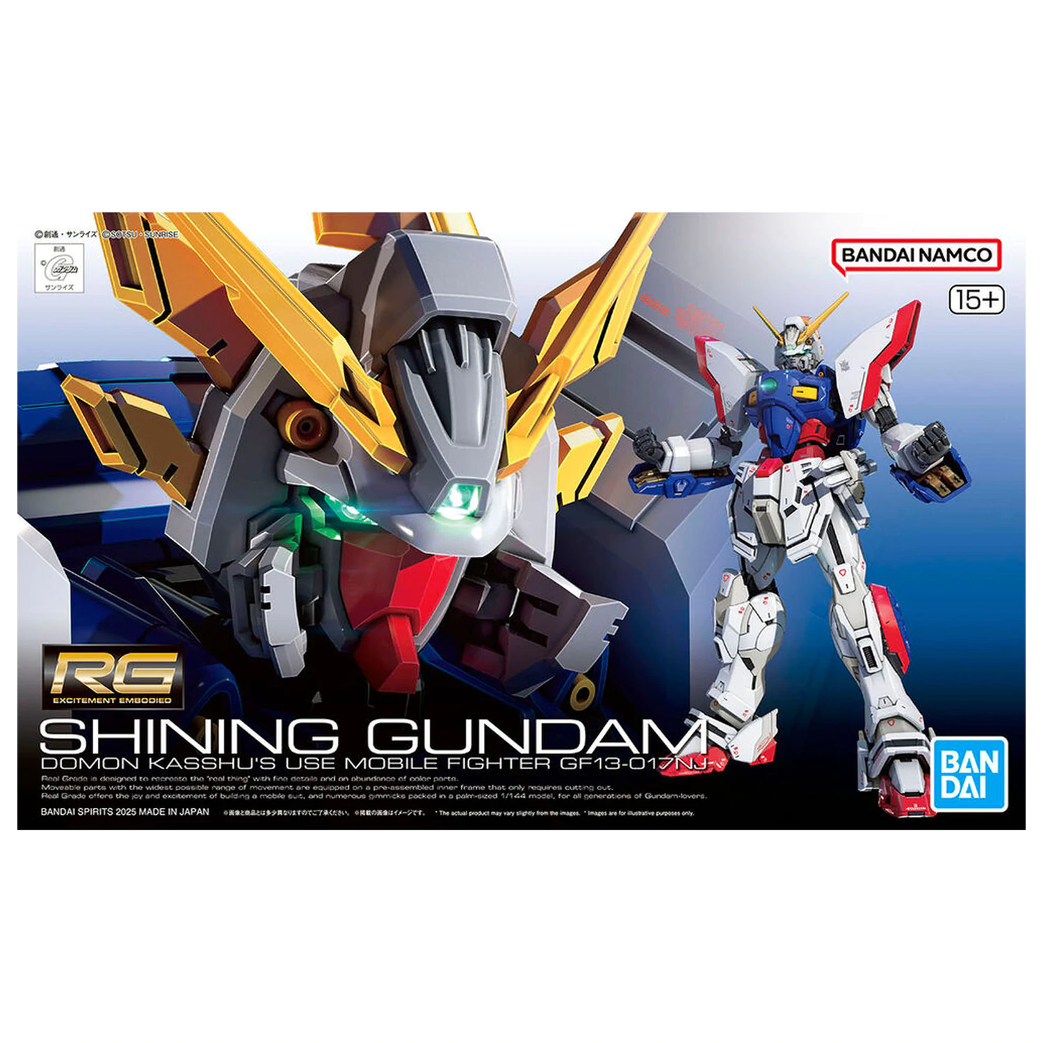 Mobile Fighter G Gundam Shining Gundam modelová súprava produktová fotografia