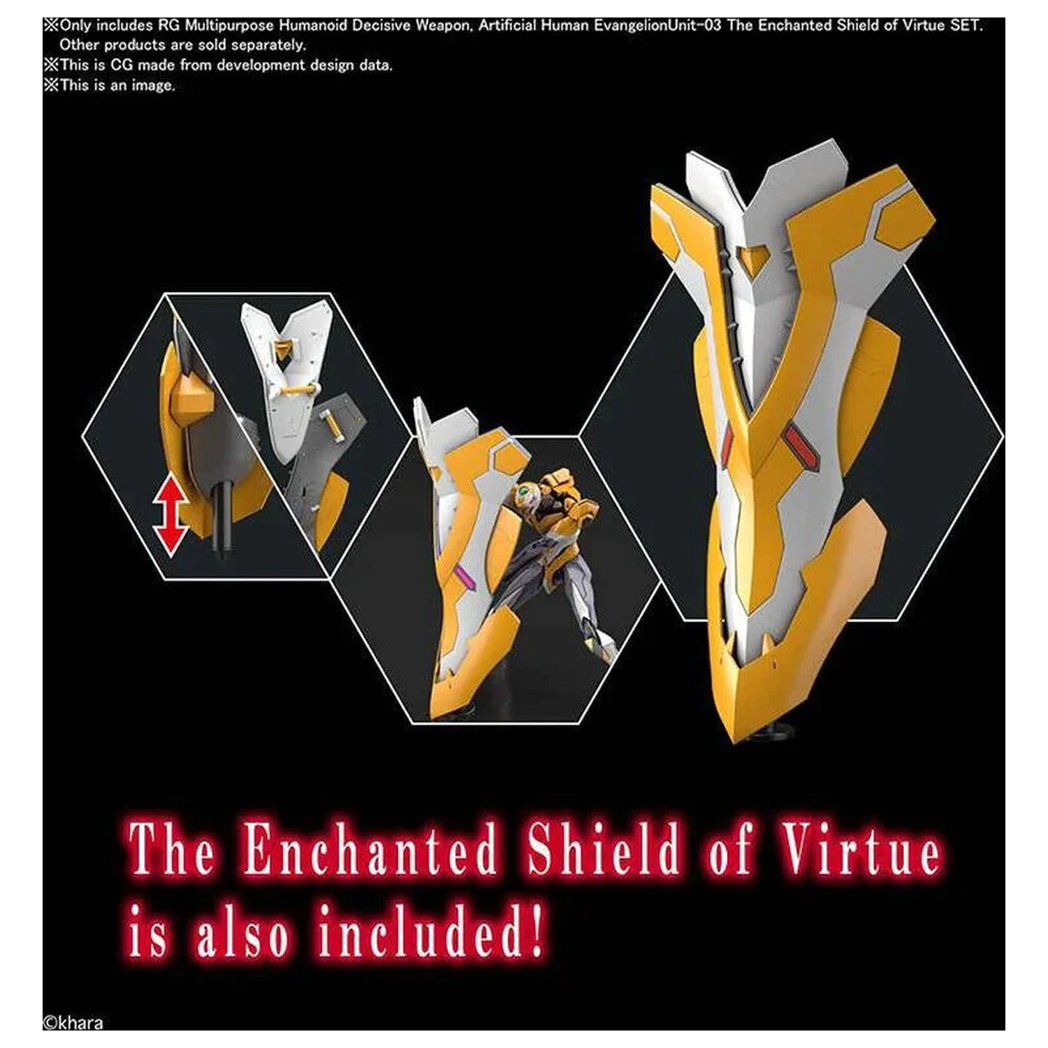 Mobile Suit Evangelion The Enchanted Shield of Virtue Unit-03 RG Viacúčelová Humanoidná Rozhodujúca Zbraň modelová stavebnica figúrka produktová fotografia