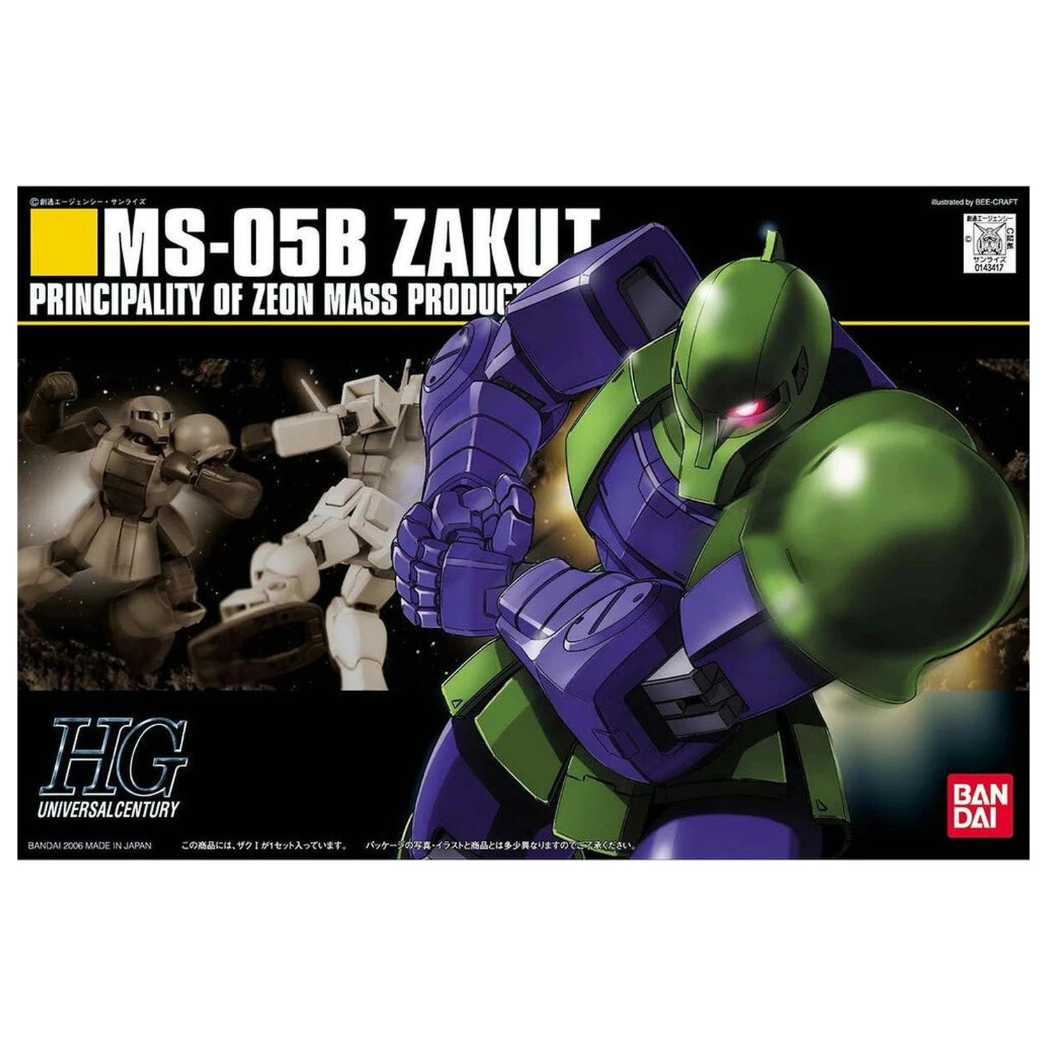 Mobile Suit Gundam 1/144 MS-05B Zaku I modelová stavebnica figúrka produktová fotografia