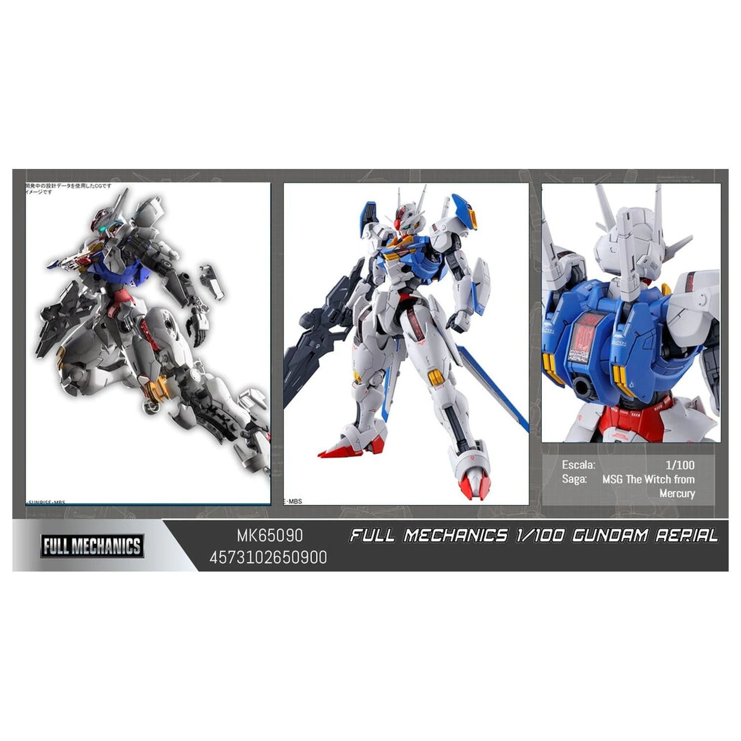 Mobile Suit Gundam Aerial Full Mechanics 1/100 figúrka modelovej súpravy produktová fotografia