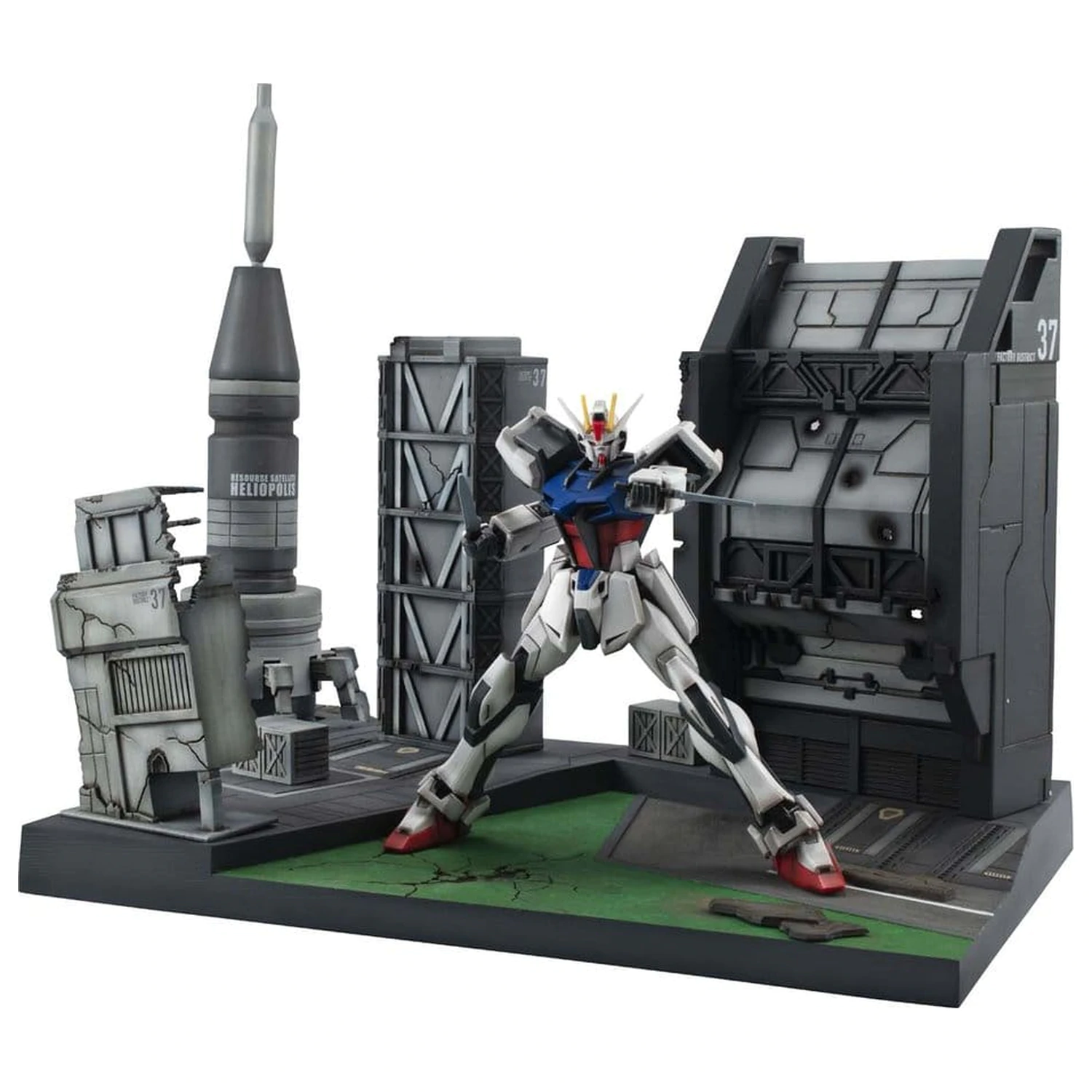 Mobile Suit Gundam SEED Realistic Model Series Dioráma G Structure GS06M Bojová scéna Heliopolis Materiál Farebná edícia 18 cm produktová fotografia