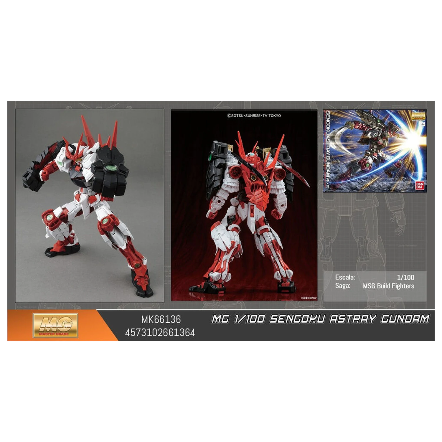 Mobile Suit Gundam Sengoku Astray MG 1/100 modelárska stavebnica figúrka produktová fotografia