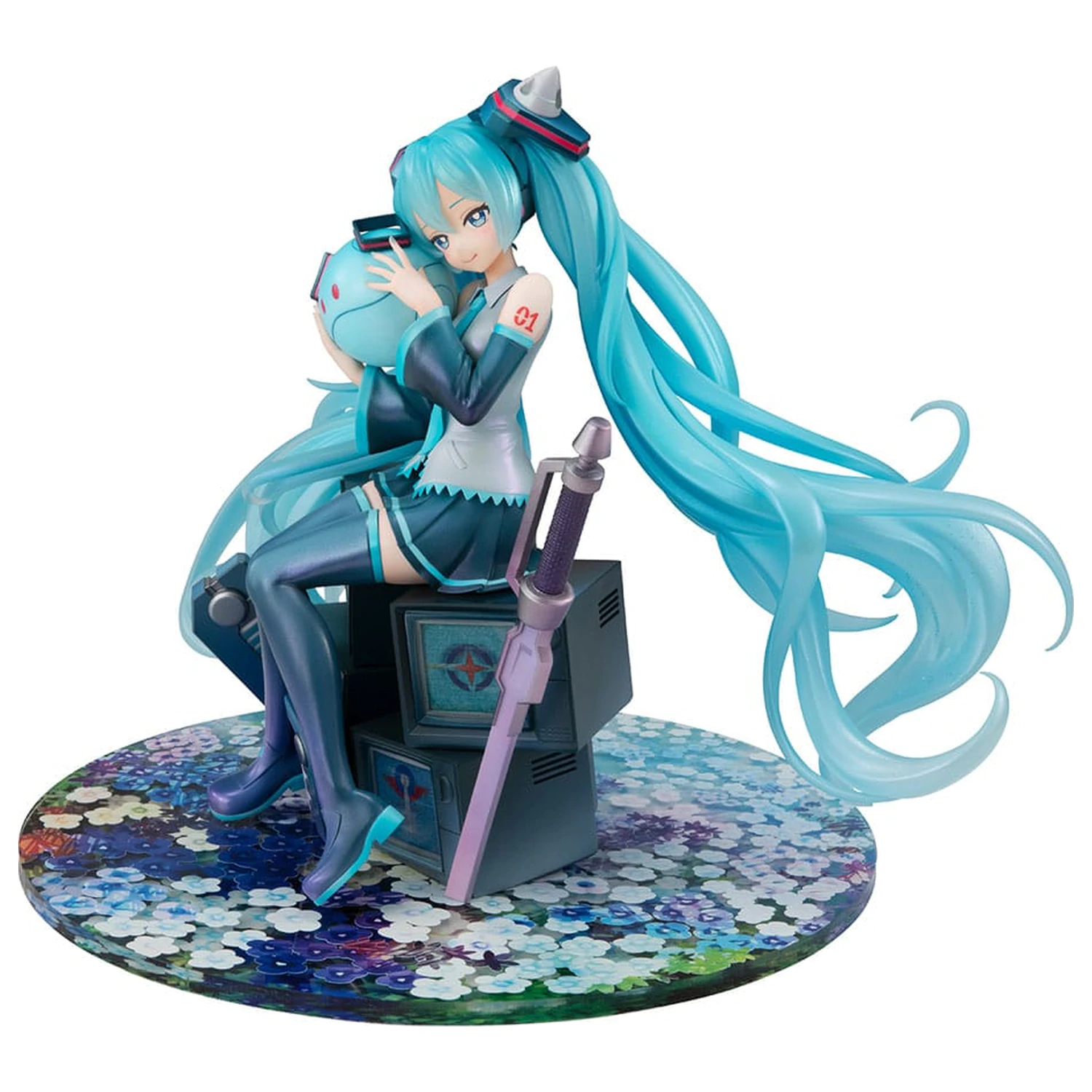 Mobile Suit Gundam x Hatsune Miku Lucrea PVC Socha Hatsune Miku x OO Gundam 45th Anniversary 17 cm produktová fotografia