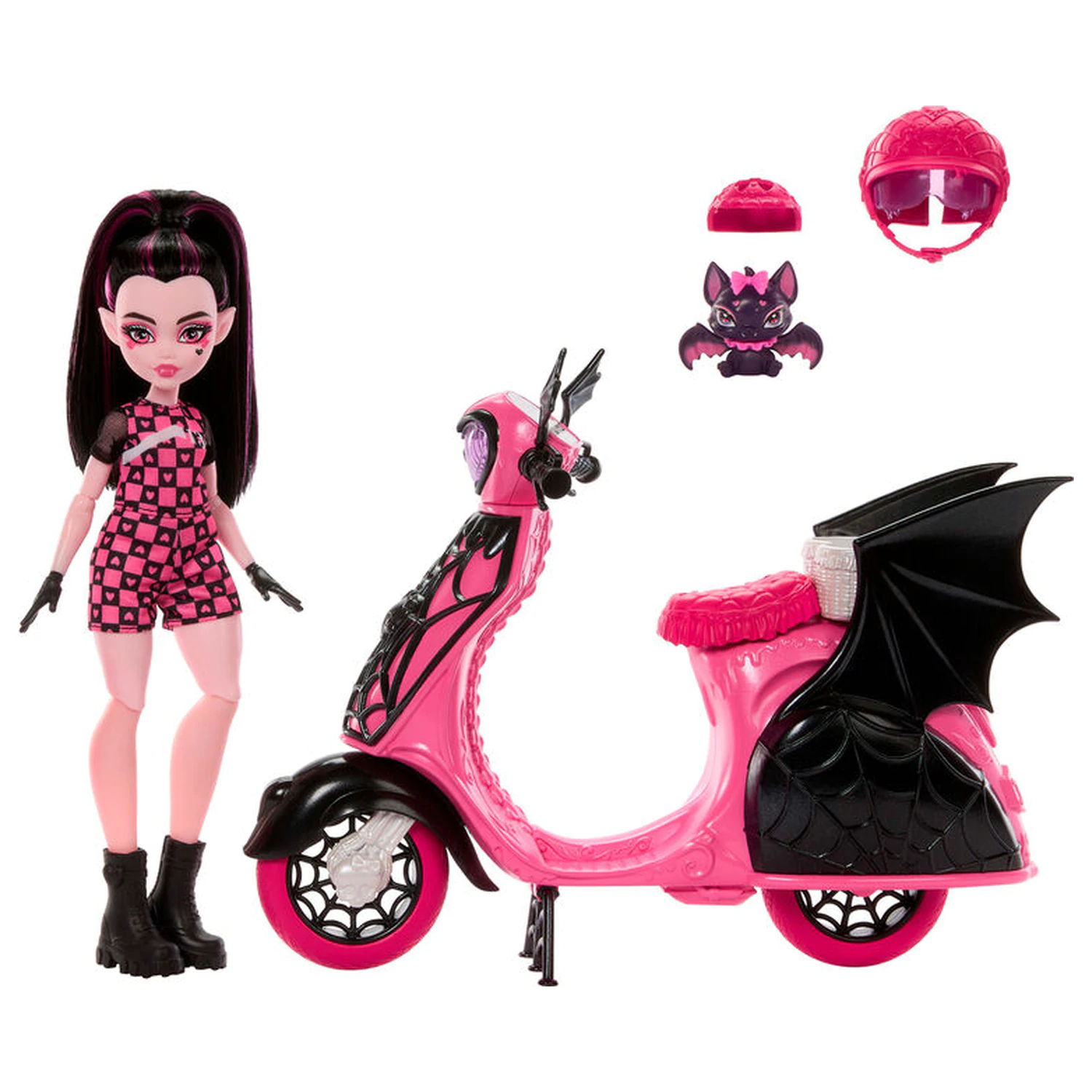 Monster High Draculaura a Scooter bábika produktová fotografia