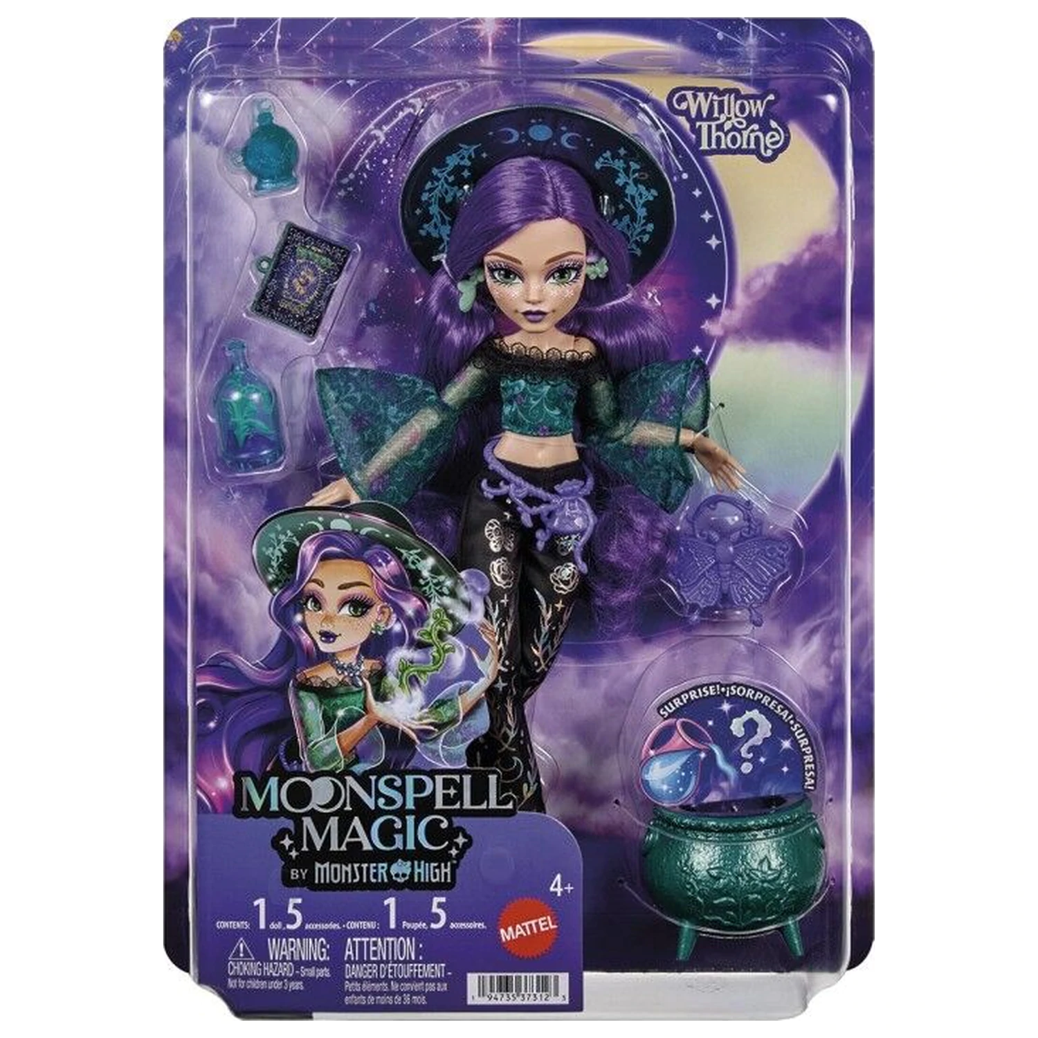 Monster High Moonspell High Willow Nature bábika produktová fotografia