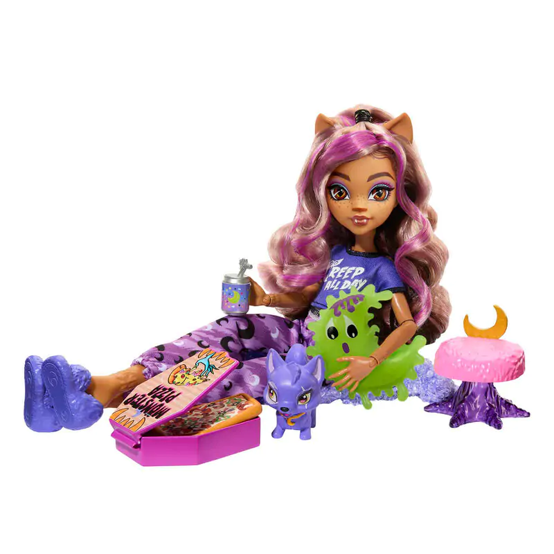 Monster High pyžamová párty Clawdeen Wolf bábika 25 cm produktová fotografia