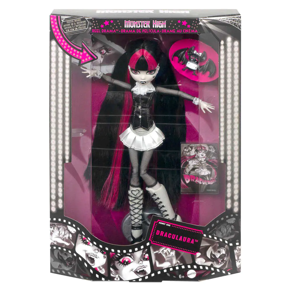 Monster High Reel Drama Draculaura bábika produktová fotografia