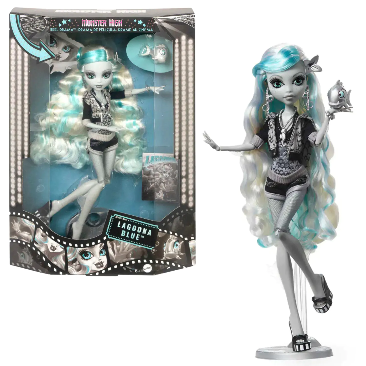 Monster High Reel Drama bábika Lagoona Blue produktová fotografia