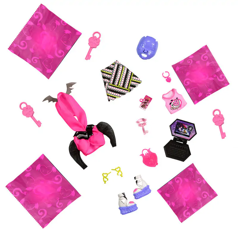 Monster High Skullmate Secrets Neon Frights Draculaura bábika 25 cm produktová fotografia