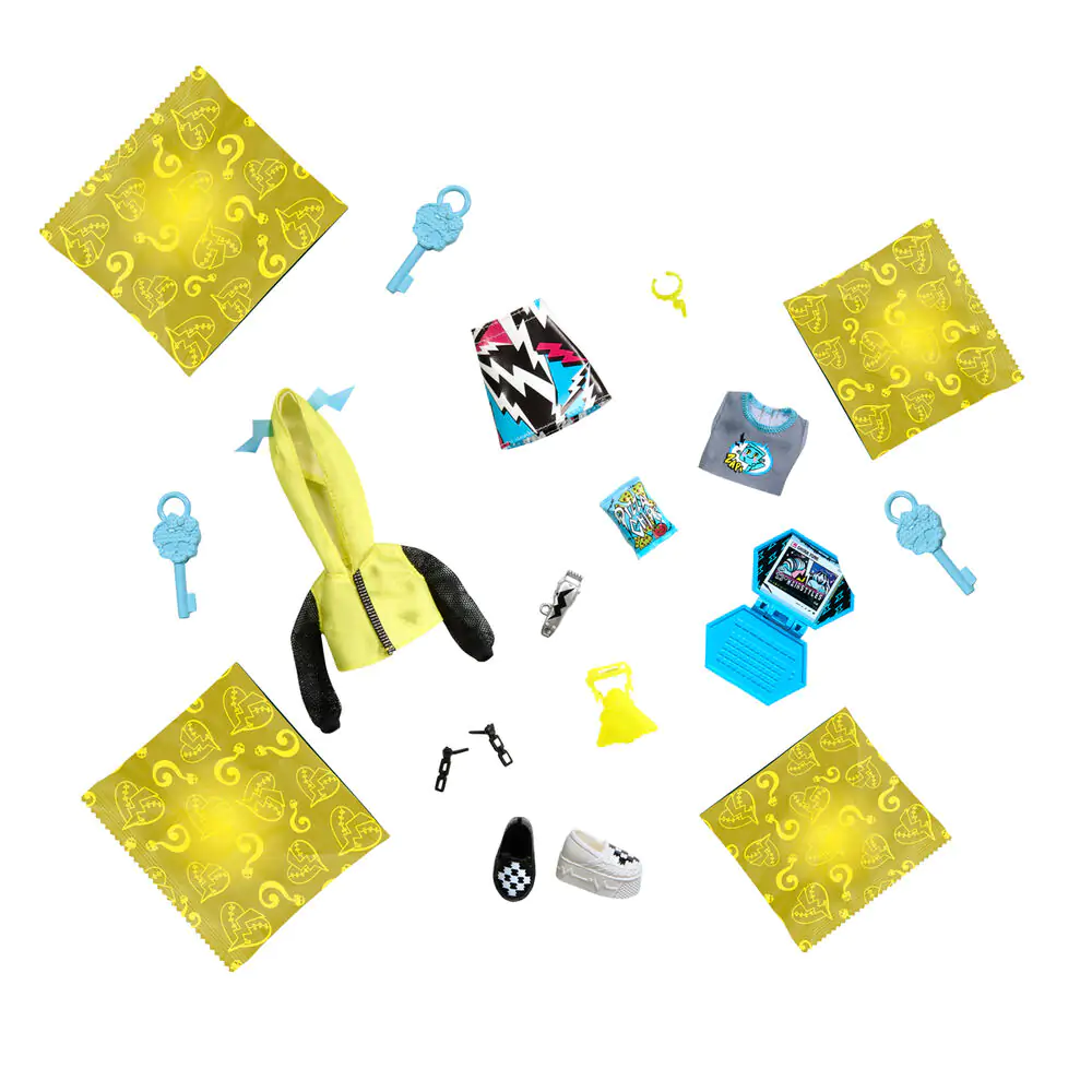 Monster High Skullmate Secrets Neon Frights Frankie Stein bábika 25 cm produktová fotografia