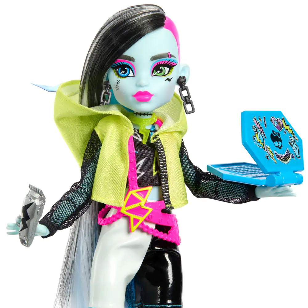 Monster High Skullmate Secrets Neon Frights Frankie Stein bábika 25 cm produktová fotografia