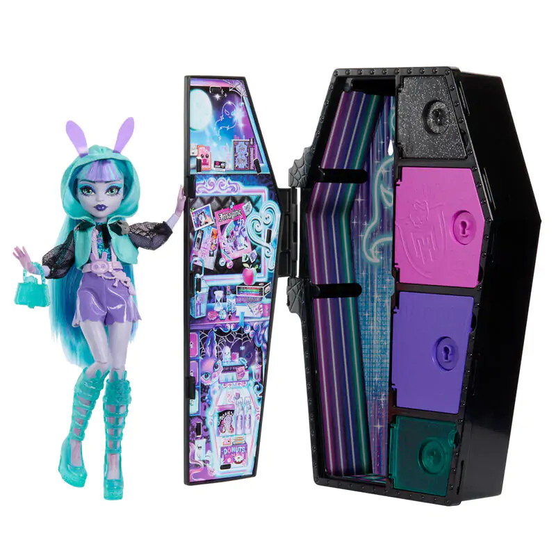 Monster High Skullmate Secrets Neon Frights Twyla bábika 25 cm produktová fotografia
