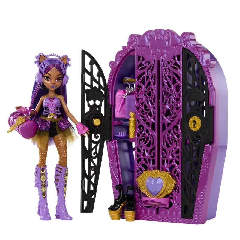 Monster High Skulltime Secrets Clawdeen Wolf bábika + skrinka produktová fotografia