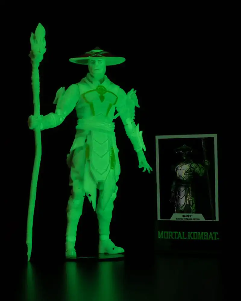 Akčná figúrka Mortal Kombat Glow in the Dark Edition Raiden (Gold Label) 18 cm produktová fotografia