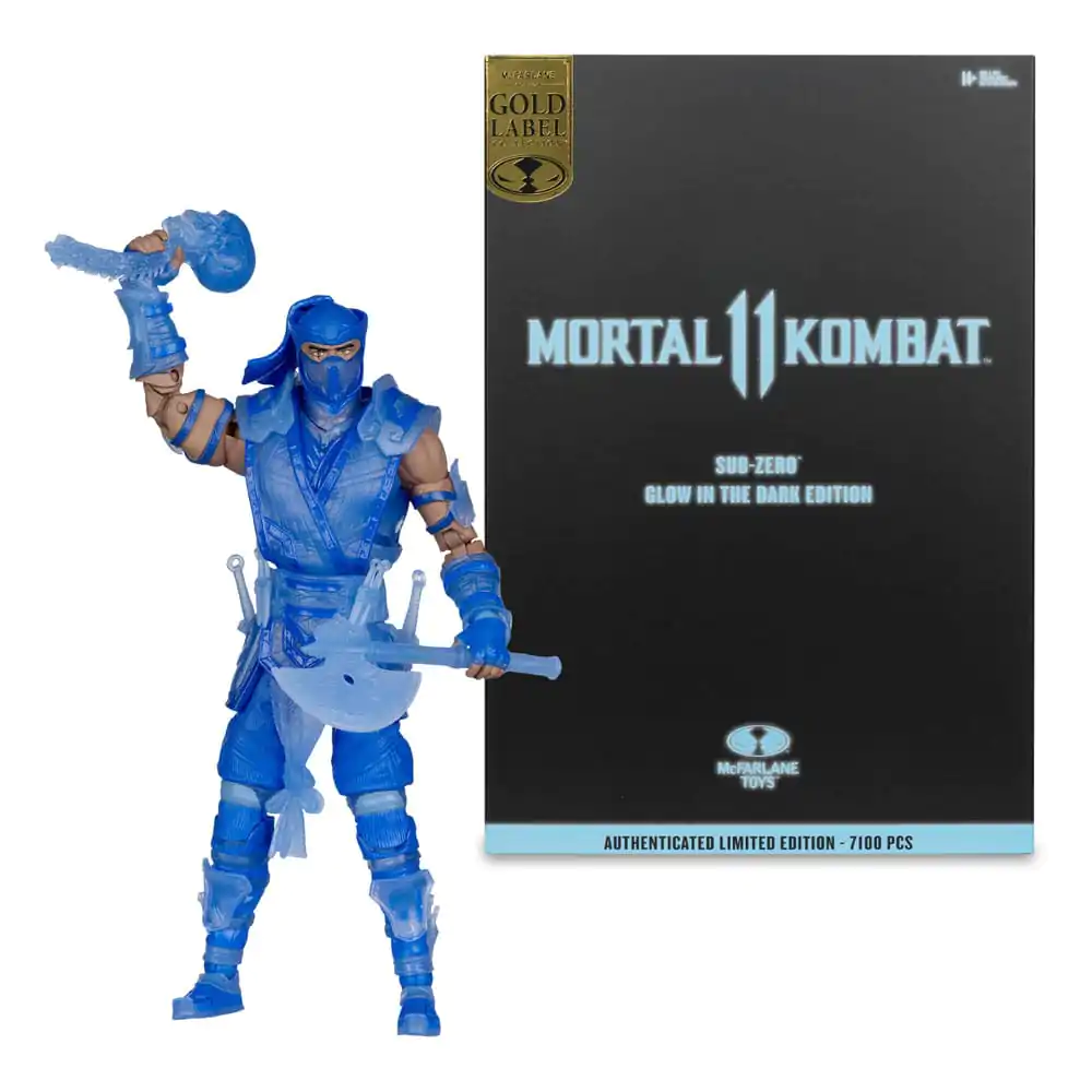 Mortal Kombat akčná figúrka Glow in the Dark Edition Sub-Zero (Gold Label) 18 cm produktová fotografia
