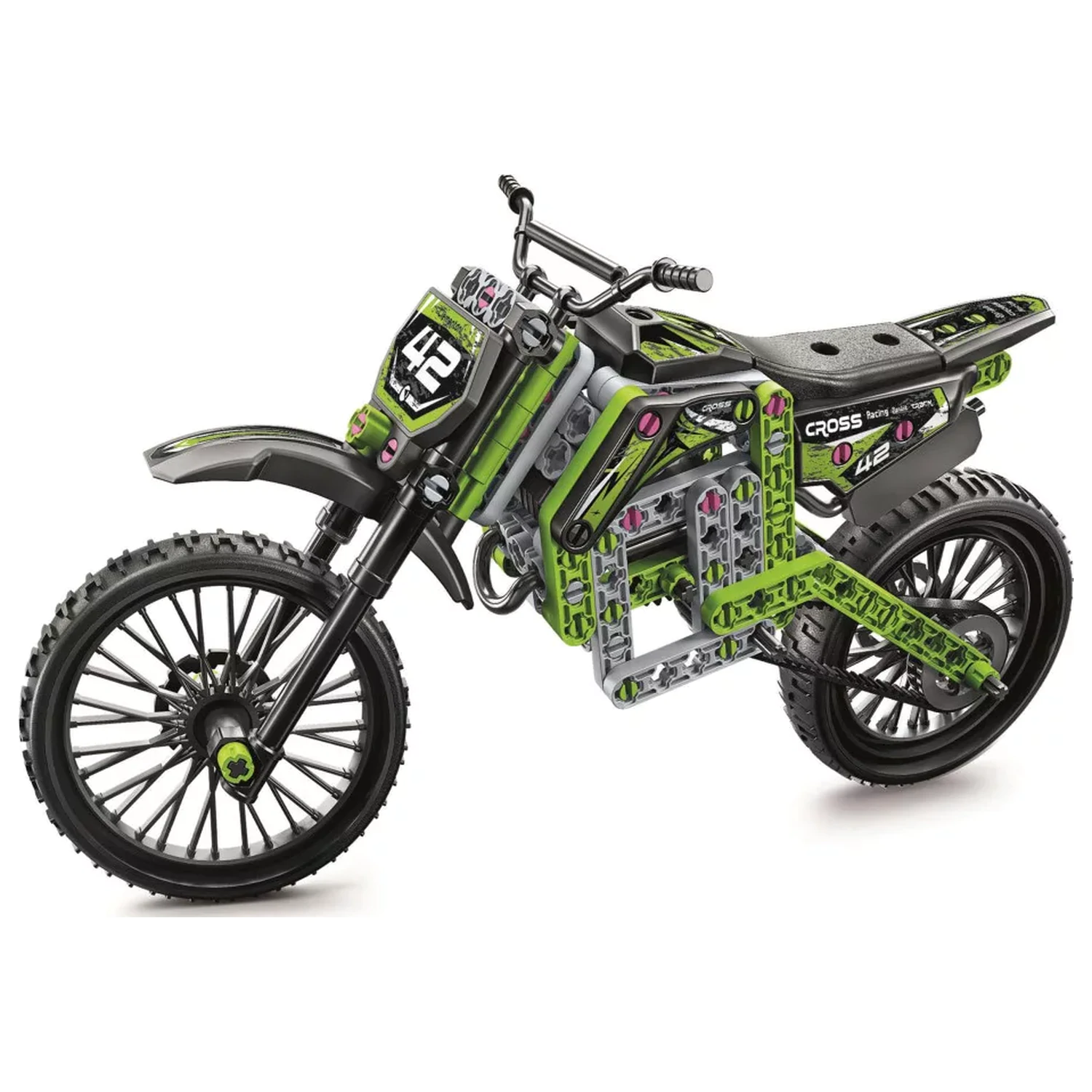 Motokrosová mechanická stavebná hračka produktová fotografia