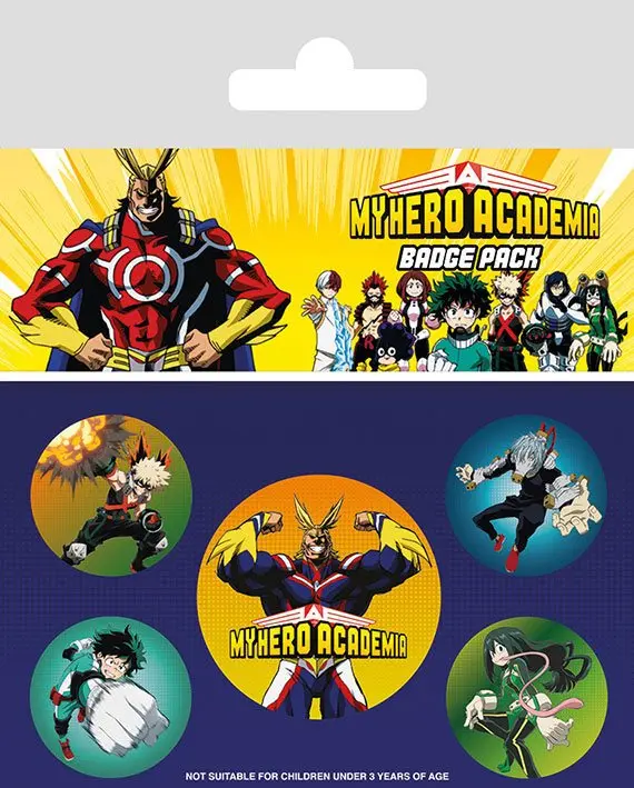 My Hero Academia zatváracie odznaky 5-balenie Characters produktová fotografia