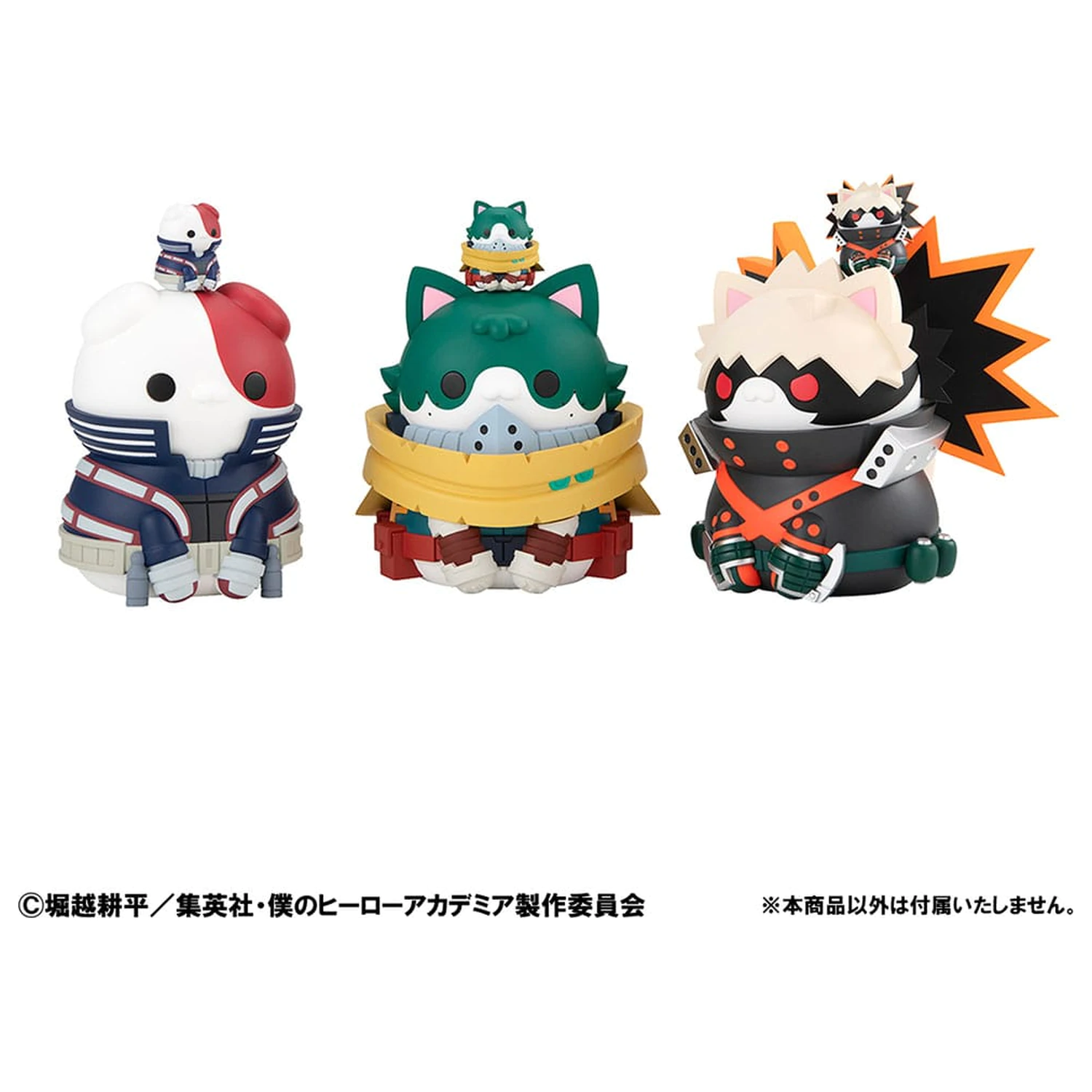 My Hero Academia Mega Cat Project Nyanto! The Big Heroaca Cats Series Trading Figure balenie 3 ks Izuku Midoriya & Katsuki Bakugo & Shoto Todoroki 12 cm produktová fotografia