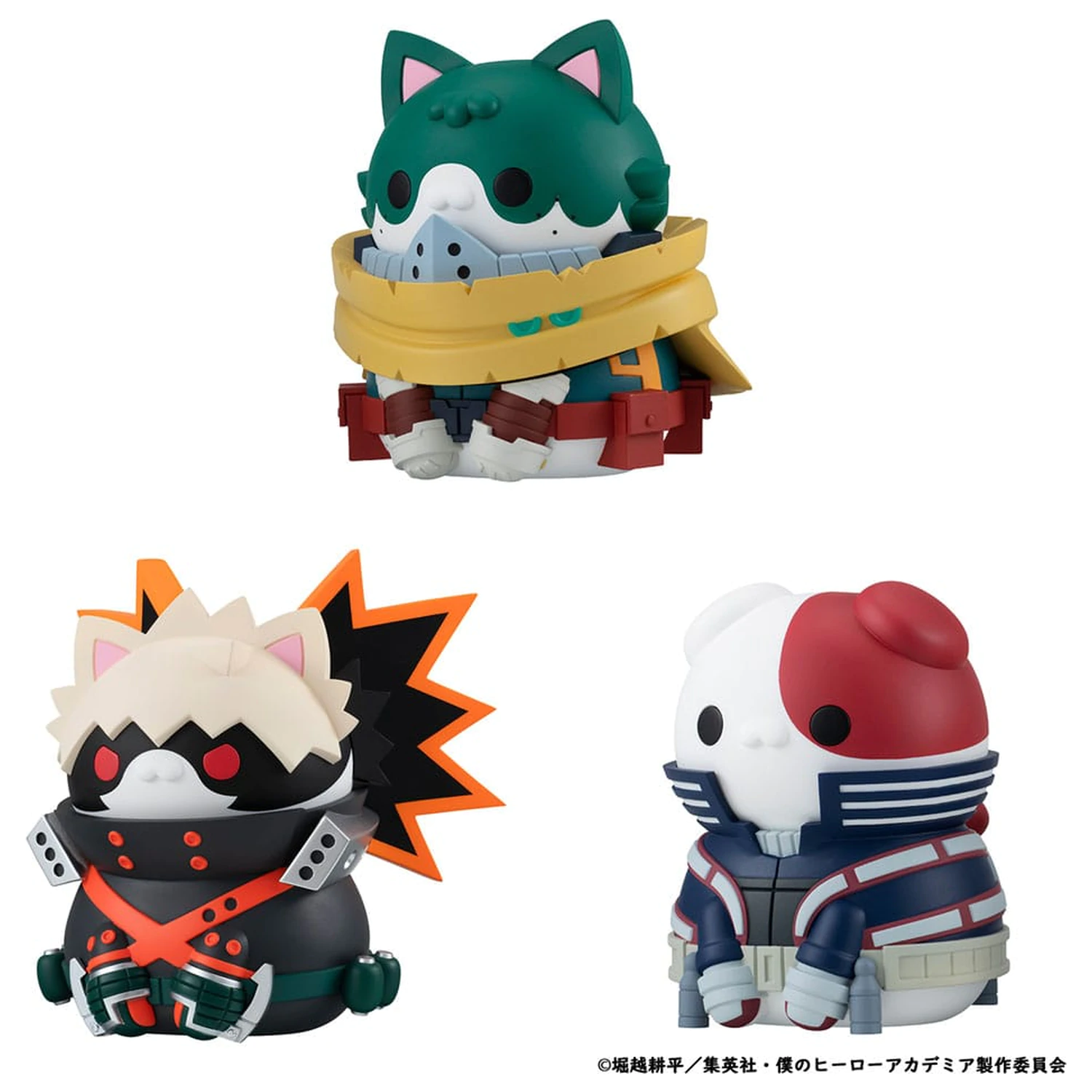 My Hero Academia Mega Cat Project Nyanto! The Big Heroaca Cats Series Trading Figure balenie 3 ks Izuku Midoriya & Katsuki Bakugo & Shoto Todoroki 12 cm produktová fotografia