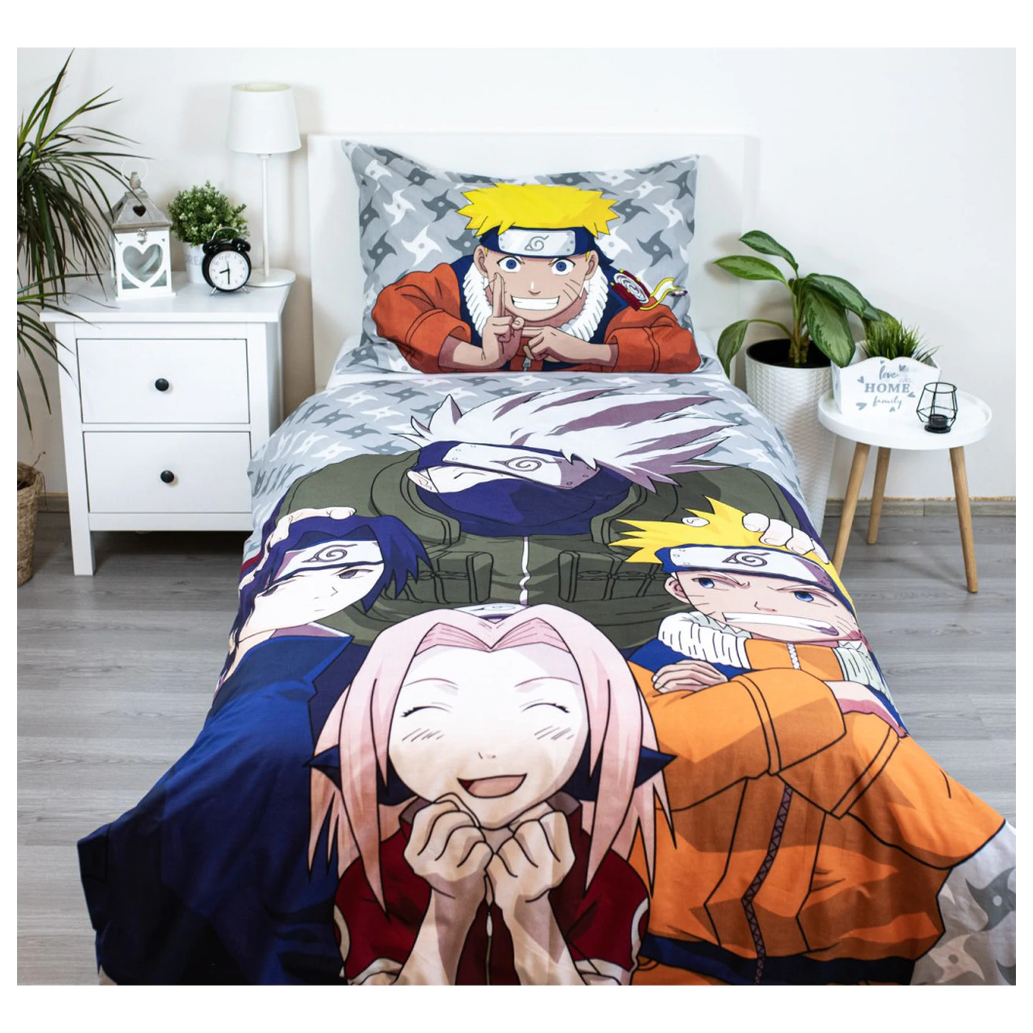 Naruto sivý obliečka na perinu produktová fotografia