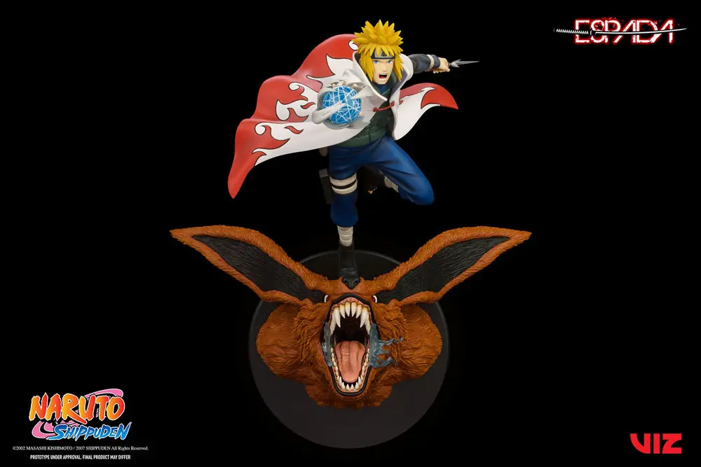 Naruto Shippuden PVC Statue 1/8 Minato Namikaze Vs Nine Tailed Fox 41 cm termékfotó