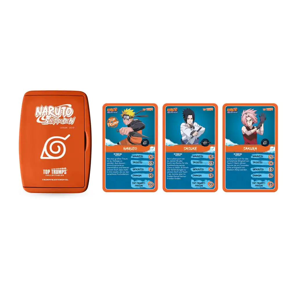 Naruto Shippuden Kolekčná kartová hra Top Trumps kvíz Anime zberateľský *nemecka verzia* termékfotó