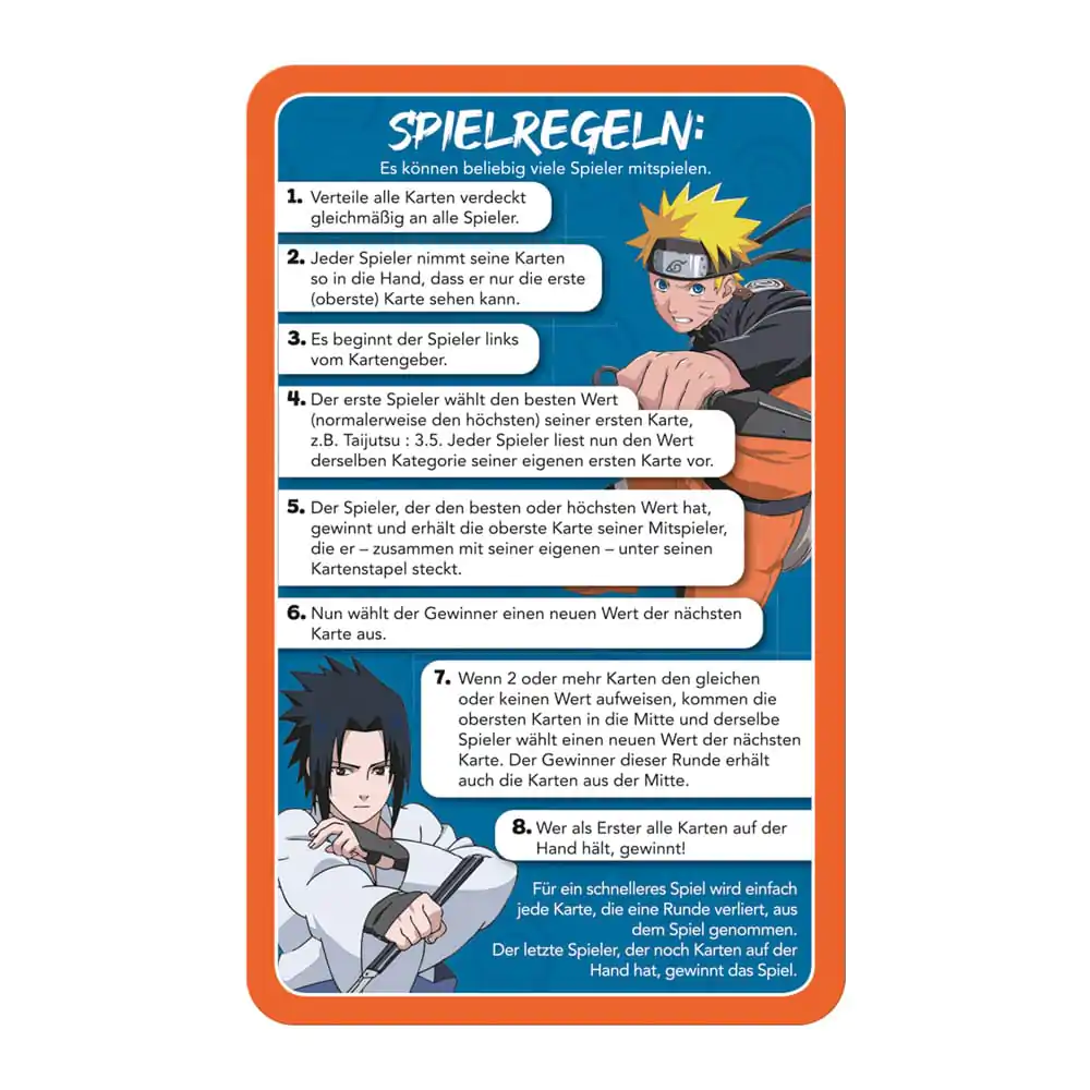 Naruto Shippuden Kolekčná kartová hra Top Trumps kvíz Anime zberateľský *nemecka verzia* termékfotó