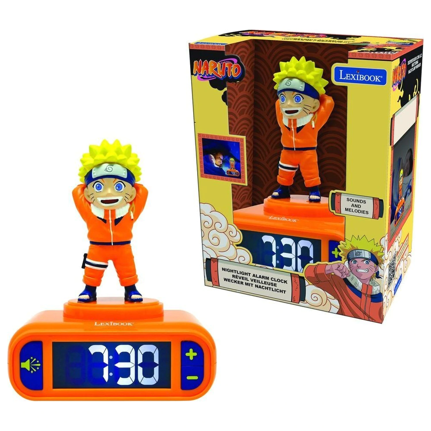 Naruto Shippuden digitálny budík s 3D nočným svetlom produktová fotografia