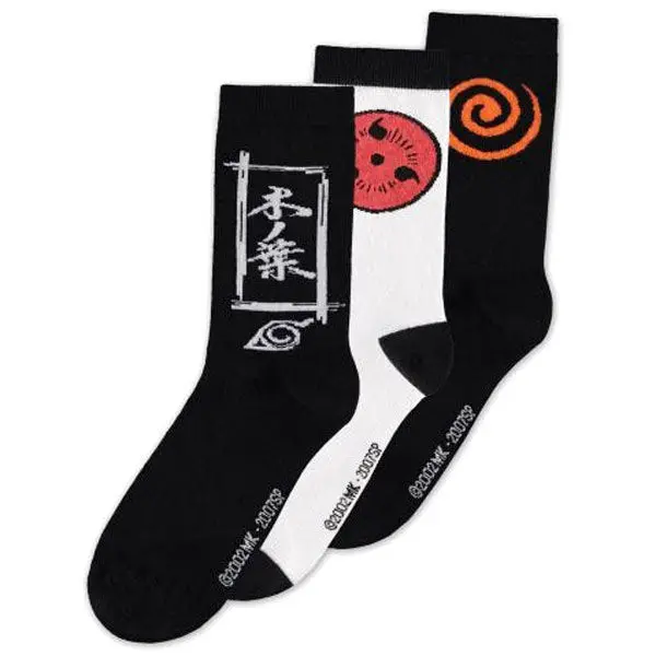 Naruto Shippuden ponožky 3-pack Sasuke Symbol 39-42 termékfotó