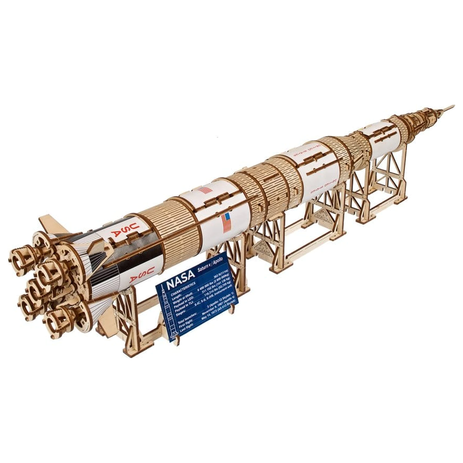 NASA 3D Drevené puzzle Saturn V produktová fotografia