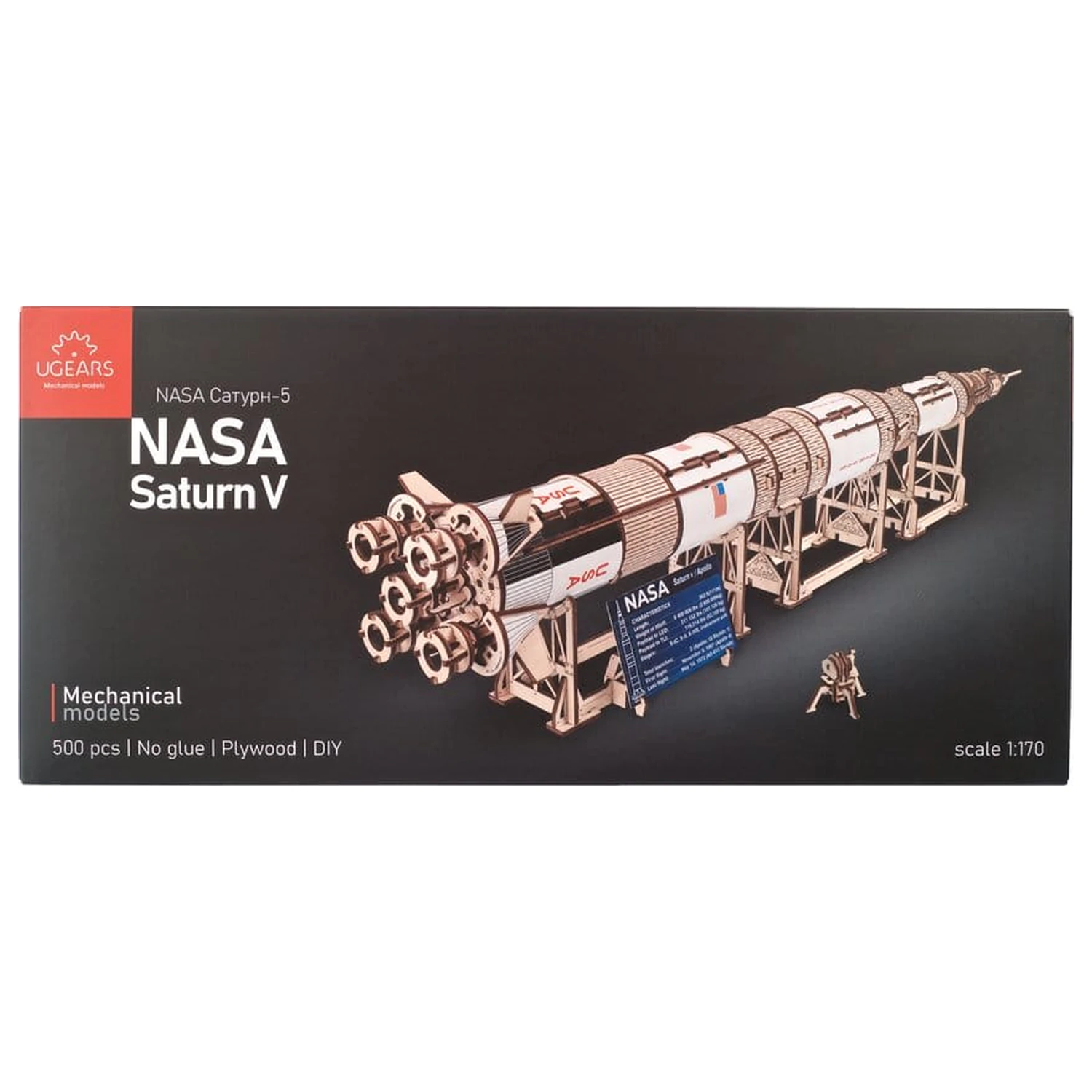 NASA 3D Drevené puzzle Saturn V produktová fotografia